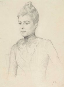 Esboço para o Retrato de Elisabeth Marti (nascida Grosjean); Busto de mulher de Albert Edelfelt