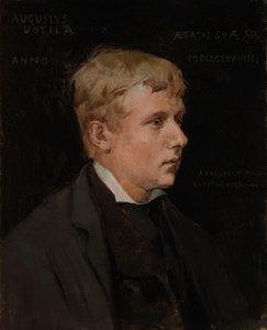 O artista Aukusti Uotila, esboço para «O Duque Karl a insultar o cadáver de Klaus Fleming» de Albert Edelfelt