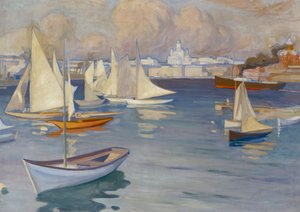 O Porto do Clube de Caça de Nyländska, em Helsínquia de Albert Edelfelt
