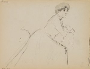 Mulher sentada, perfil de Albert Edelfelt