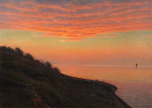 Clima noturno na costa dinamarquesa, 1920. de Albert Edvard Wang