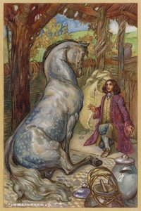 O Houyhnhnm discutiu a humanidade com Gulliver (chromolitho)
