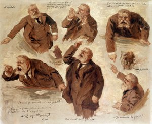 As diferentes expressões de Jean Jaures, 1910 de Albert Eloy Vincent