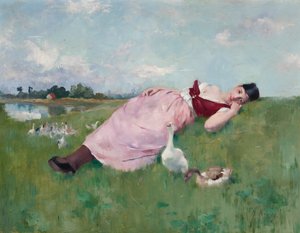 The Goose Girl de Albert Emile Artigue