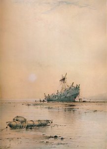 Maré baixa em Leigh, c1899 de Albert Ernest Markes