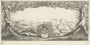 Cartouche com paisagem de Albert Flamen