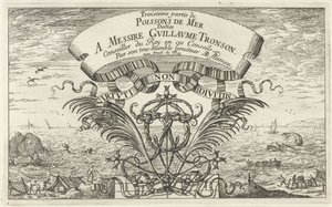 Paisagem marítima por brasão ornamental
Peixes e outros animais marinhos - terceira série de água salgada (título da série)
Poissons de mer (título da série sobre o objecto) de Albert Flamen