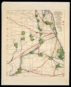 Mapa de trilhos e aldeias indígenas americanas de Albert Frederick Scharf