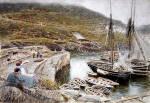 Boscastle (aguarela e corpóreos sobre papel) de Albert Goodwin