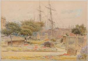 Bristol (aguarela com caneta e tinta sobre papel colorido) de Albert Goodwin