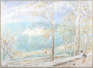 Lago Orta a partir do Sacremonte de Albert Goodwin