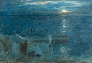 Nascer da lua em Clovelly de Albert Goodwin