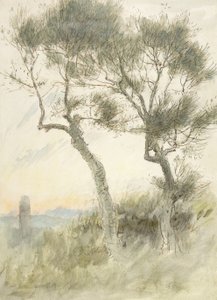 Estudo de Duas Árvores de Albert Goodwin
