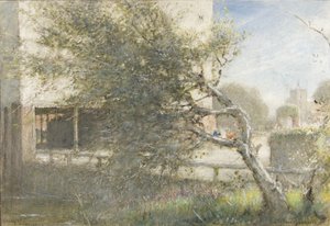 Sturry Nr Canterbury, c.1860-c.1932 (aquarela e cor do corpo no papel) de Albert Goodwin