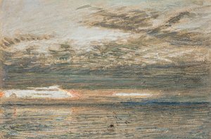 Pôr do sol sobre o mar de Albert Goodwin