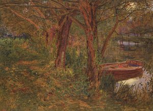O rio ao entardecer (wc com bodycolour no papel) de Albert Goodwin