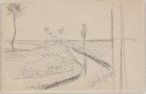 Paisagem com vala ou canal largo e profundo de Albert Gottschalk
