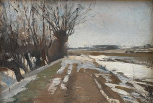 Paisagem de inverno. Utterslev, perto de Copenhaga de Albert Gottschalk
