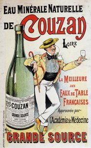 Publicidade à água mineral de Couzan - por Albert Guillaume (1873-1942), v.1895 de Albert Guillaume