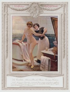 Belle Epoque Paris, senhora elegante tomando banho de Albert Guillaume