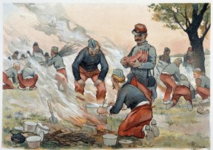 La Popote - em "Album militaire" de Albert Guillaume (1873-1942), ca. 1900 de Albert Guillaume
