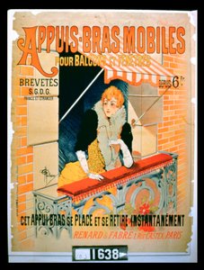 Propaganda de cartazes &39;Braço móvel repousa para varandas e janelas&39;, feita por Renard e Fabre, Paris
