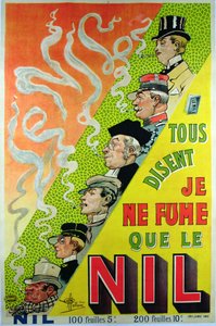 Cartaz publicitário da marca de cigarros, Le Nil