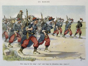Caminhada - A Armee vista por Albert Guillaume (1873-1942), cerca de 1900 de Albert Guillaume