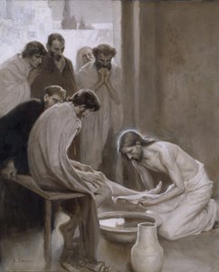 Jesus lavando os pés de seus discípulos, 1898 (óleo e grisalha no papel)