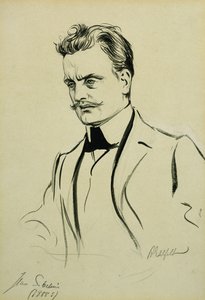 Retrato do compositor Jean Sibelius, pequeno comprimento médio, de Albert Gustaf Aristides Edelfelt