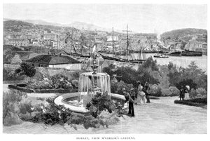 Hobart de McGregors Gardens, Tasmânia, Austrália, 1886.