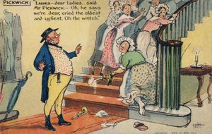 Sr. Pickwick ofendendo um grupo de mulheres (chromolitho)