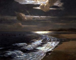 Silver Moonlight, St. Ives Bay (óleo sobre tela)