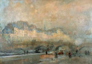 Paris, a fechadura da Casa da Moeda; Sol de inverno ou vista do Pont Neuf de Albert Lebourg