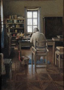 Sir Richard Burton em seu estudo, 1889