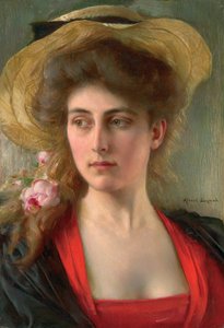Elegante (óleo no painel) de Albert Lynch