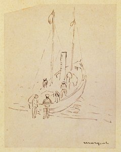 Barco (lápis sobre papel) de Albert Marquet