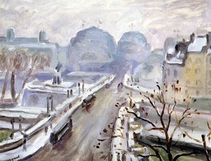 Francês: Pont Neuf sob a neve de Albert Marquet