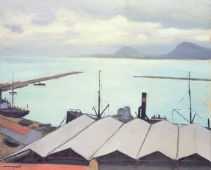 Hangares no Porto de Bougie, Argélia de Albert Marquet