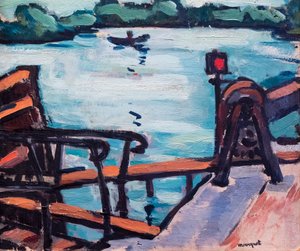 Paisagem, pormenor, entre 1903-1927 (óleo sobre cartão) de Albert Marquet