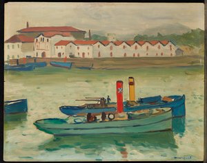 Saint-Jean-de-Luz, Bateau de Peche (óleo sobre painel) de Albert Marquet