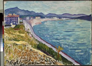 Vista "Saint Jean de Luz" da costa basca em Saint-Jean-de-Luz (Pirenéus Atlânticos). Pintura de Pierre-Albert (Albert) Marquet (1875-1947) 1907 Óleo sobre tela. Museu Hermitage, São Petersburgo (São Petersburgo) de Albert Marquet