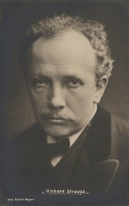 Retrato do compositor musical, Richard Strauss (foto a p/b) de Albert Meyer