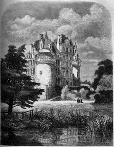 Chateau de la Loire: vista exterior do Chateau de Brissac (arquitectura renascentista) de Albert Pierre Rene Maignan