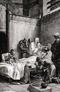 Morte de Clóvis I dos Francos em Paris em 27 de Novembro 511 - Morte de Clóvis - desenho de Albert Maignan (1845-1908) -