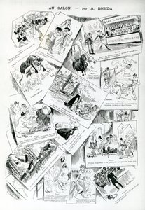 No salão, de &39;La Caricature&39;, nº 283, 30 de maio de 1885 de Albert Robida