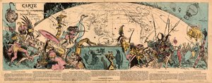 Mapa de viagens muito extraordinárias por Saturnin Farandoul de Albert Robida
