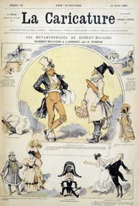 Desenhos animados sobre o actor Robert Macaire, de Robida, cov. "La caricature" 17/7/1880. de Albert Robida
