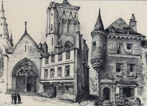 Grande rue de Guingamp no departamento de Cotes-d