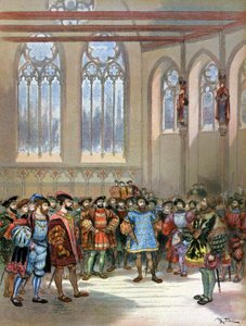 Harbinger de Charles Quint recebido por François I de Albert Robida